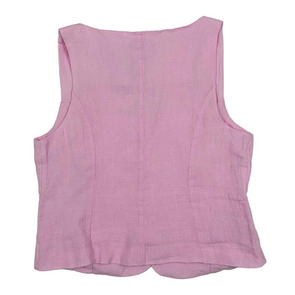 J. Crew Light Pink linen button front vest - Picture 2 of 3